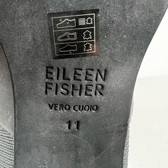 EILEEN FISHER DESTRY KNEE HIGH LEATHER BOOTS IN GRAPHITE NWOT WOMEN'S SIZE 11 - Picture 15 of 15